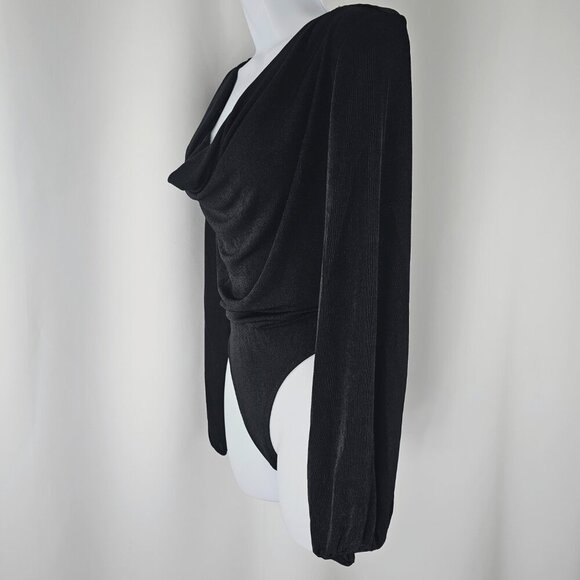 Band Of The Free Black Cowl Neck Long Sleeve Body Suit Women's Size Small NWT - Picture 4 of 14